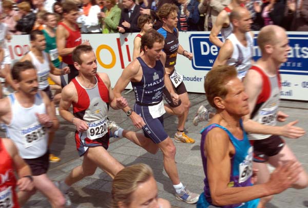 Guido en Jasper bij de start van de 10 km