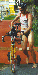 De zwem-fiets wissel van Guido